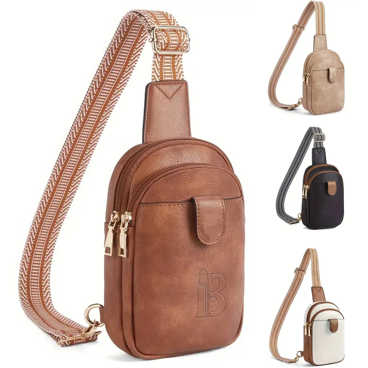 Adjustable PU Leather Crossbody Chest Bag 1