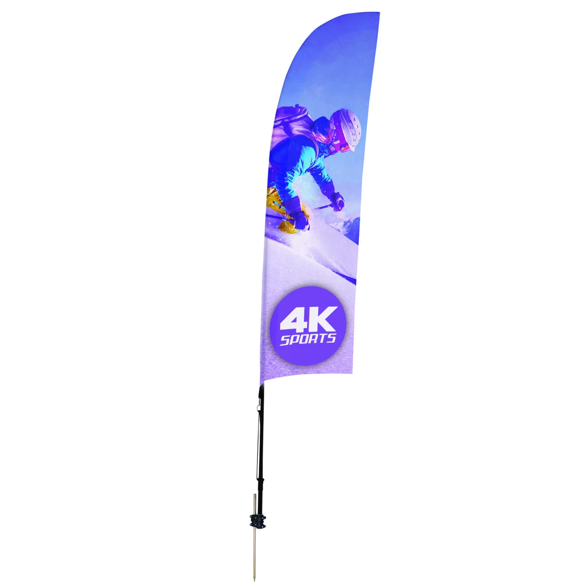 7' Streamline Blade Sail Sign Kit (Single-Sided with Ground Spike) 1