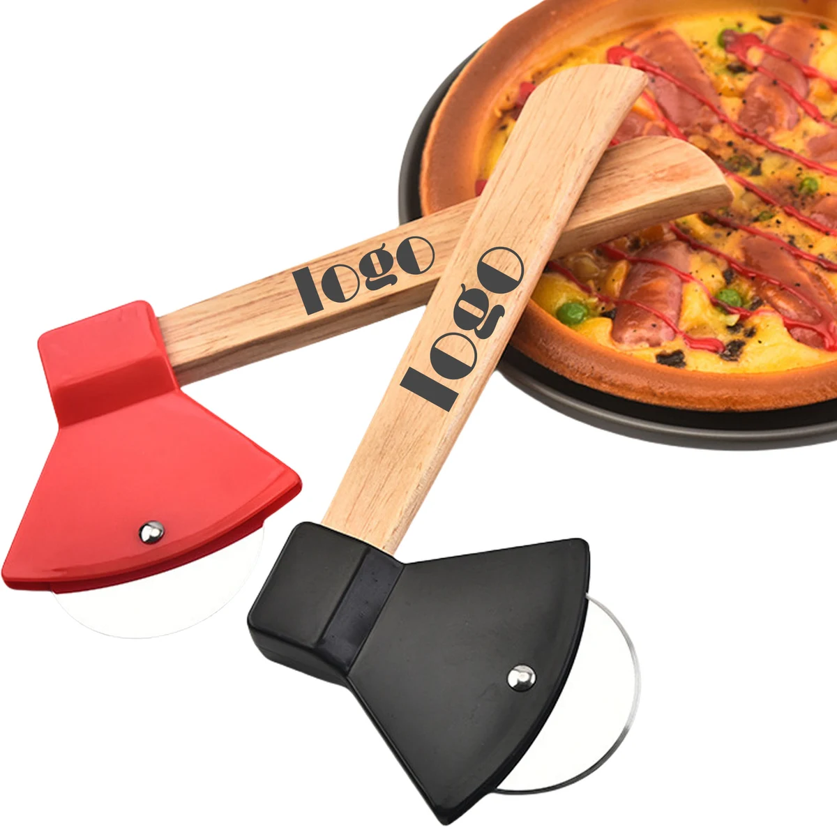 Axe Bamboo Handle Pizza Axe Knife MOQ20 1