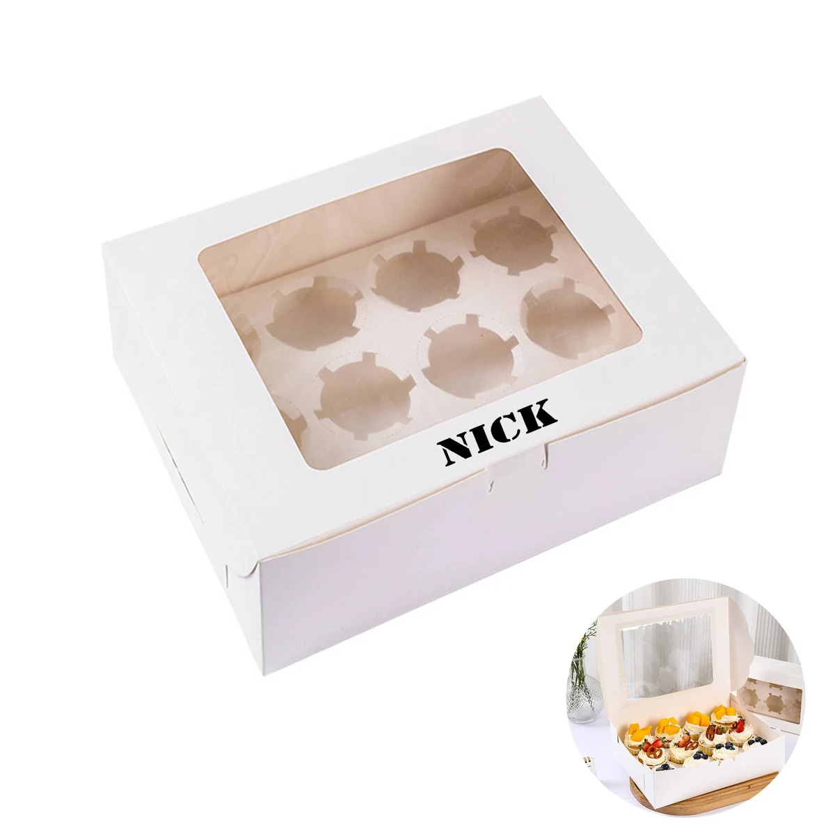 Cup Cake Paper Box With Transparent Window 1