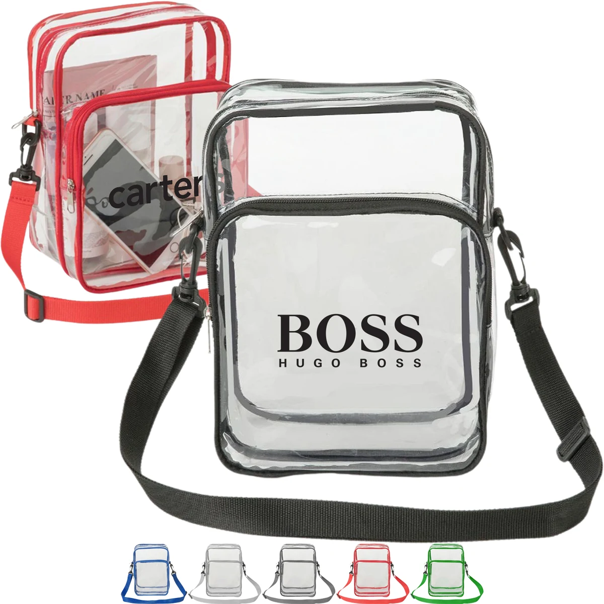 Clear PVC Crossbody Messenger Shoulder Bag with Adjustable Strap 1