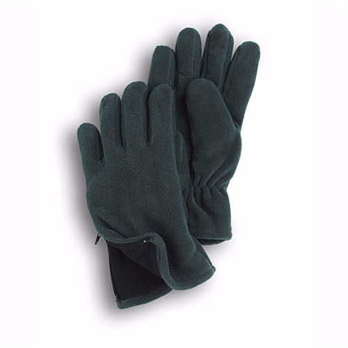 CLOSEOUT - Hunter Green Fleece Zip Gloves