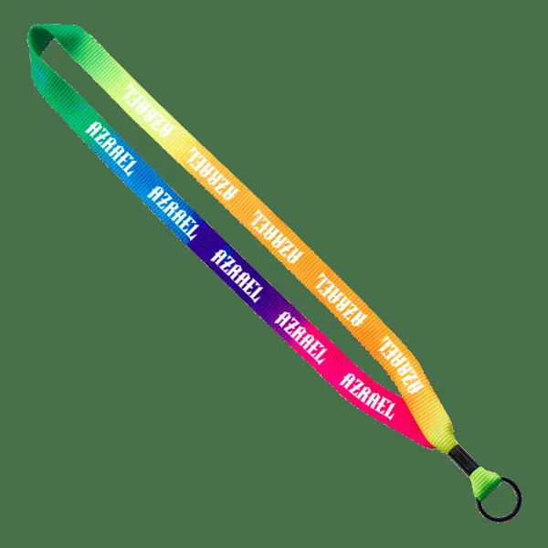 3/4" Tie Dye Lanyard with Metal Crimp & Metal Split-Ring 1