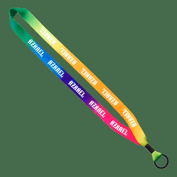 3/4" Tie Dye Lanyard with Metal Crimp & Metal Split-Ring