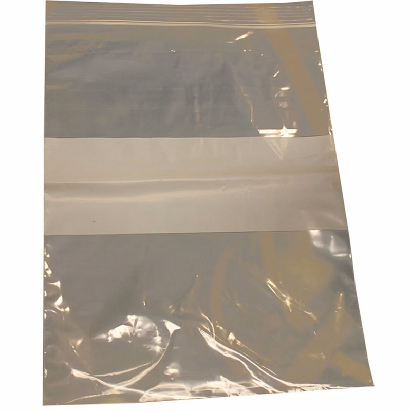Clear Resealable Bag with White Block - Clear 9" x 12"