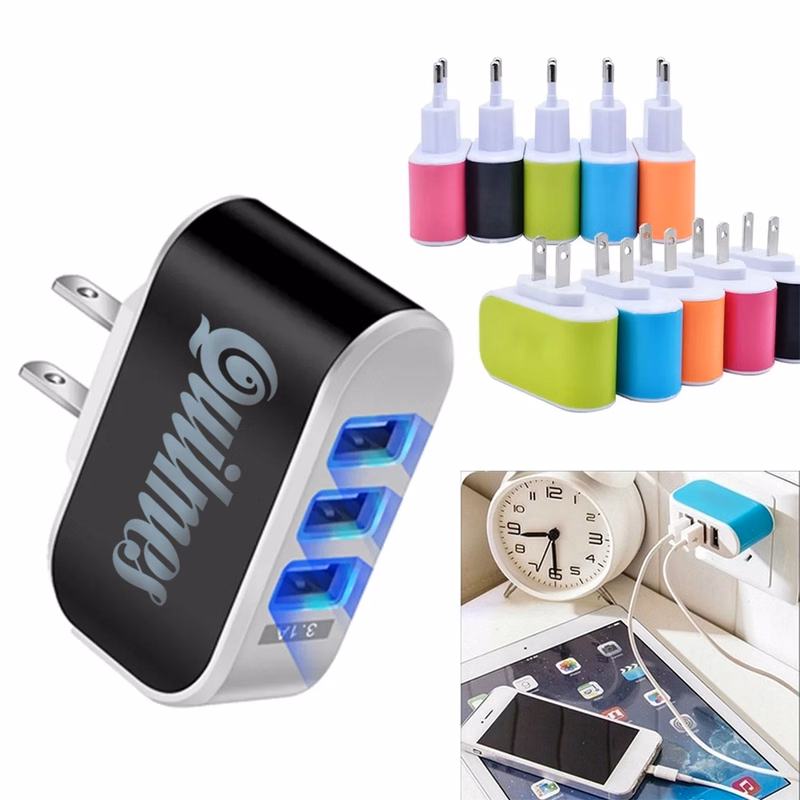 TriCharge ColorPop 3-Port USB Travel Charger