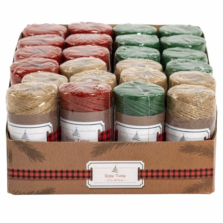 Twine Rope Spools - Green/Red/Natural 150'