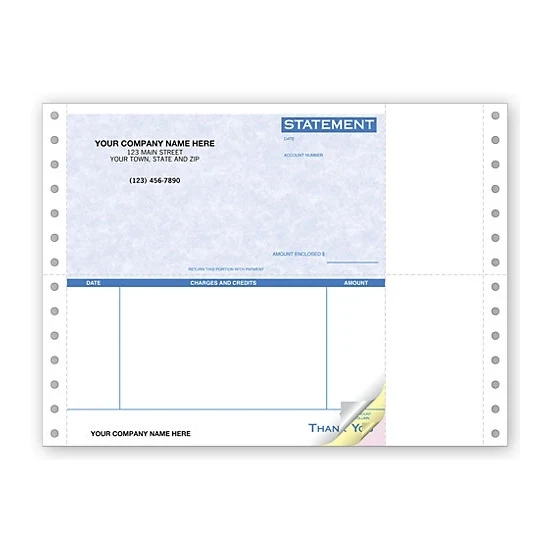 Statement Parchment, Continuous, Side Stub 1