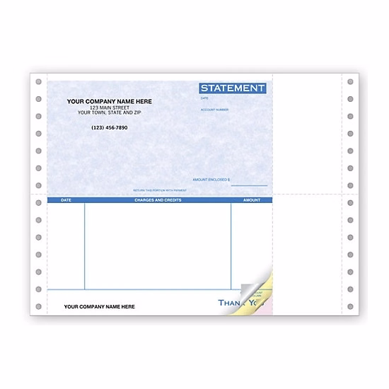 Statement Parchment, Continuous, Side Stub