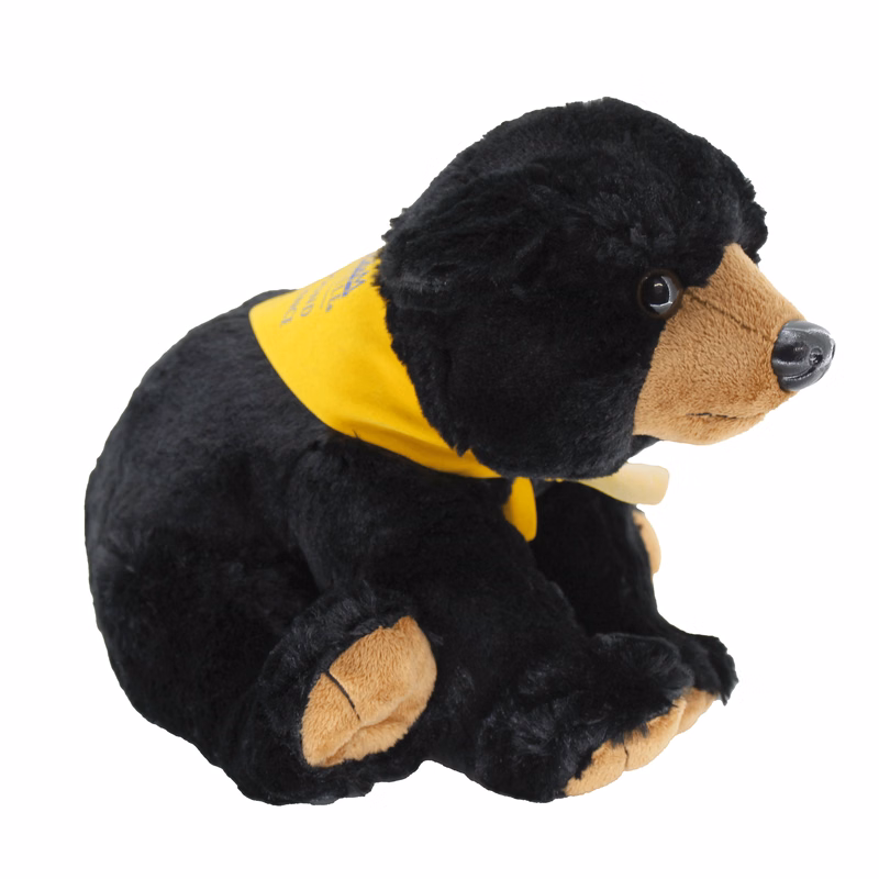 12" Cuddlekin Black Bear with bandana and one color imprint