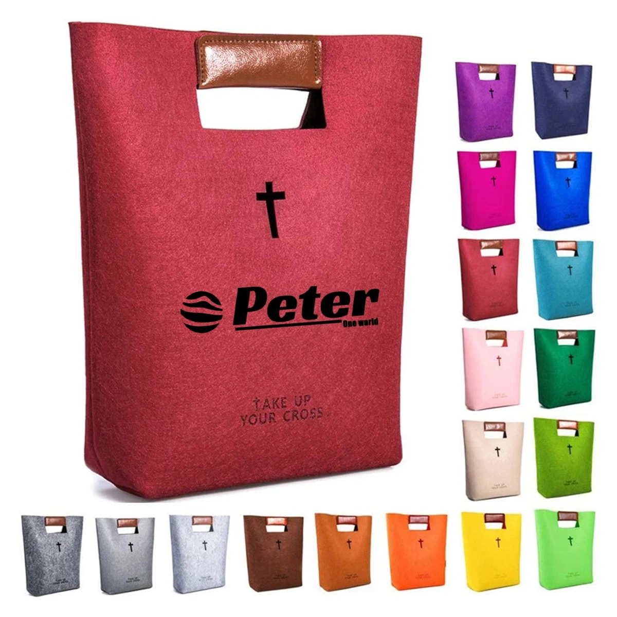 Felt Bible Tote Bag, custom tote bag with logo imprint 1