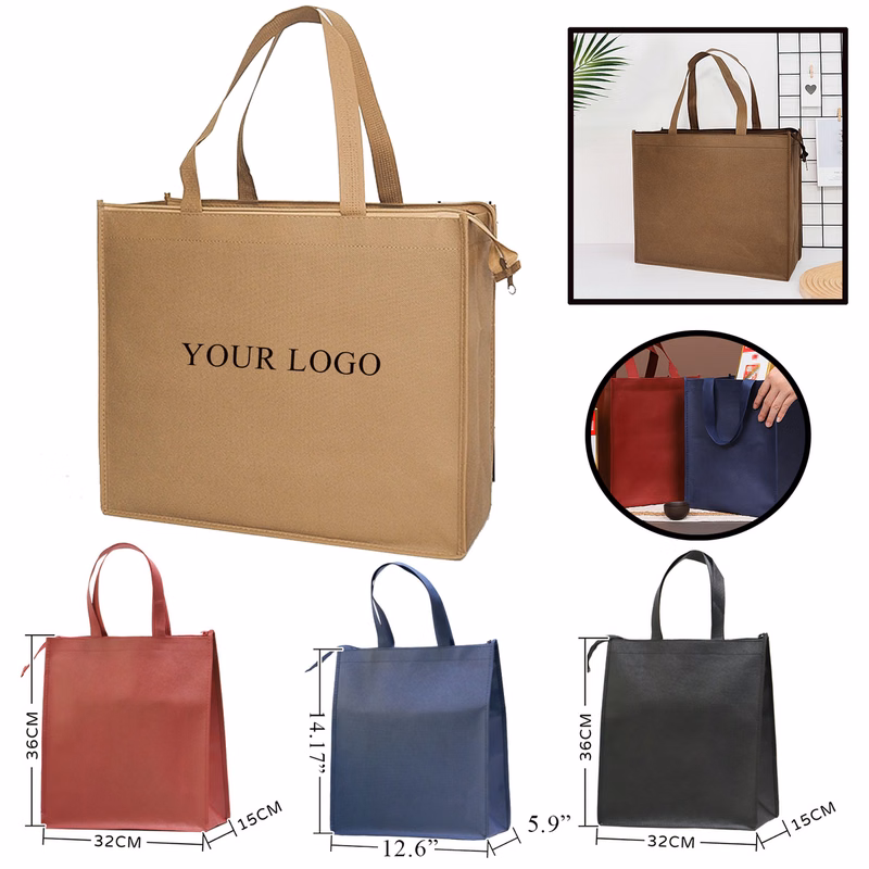 Non-woven Handbag With Zipper