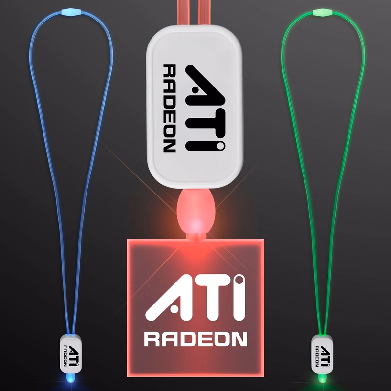 LED Neon Lanyard with Acrylic Square Pendant