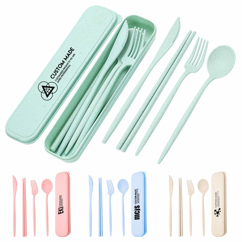 Wheat Straw Tableware Portable Set