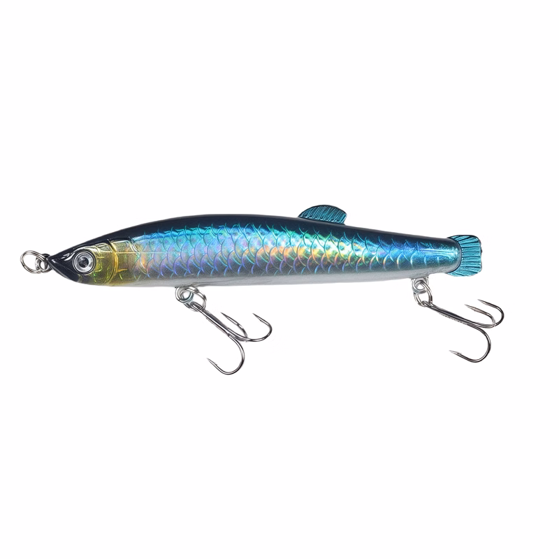 11.5g 3.54" Sinking Pencil Lure with Treble Hooks, Blood Groove, Long Cast, Hard Bait
