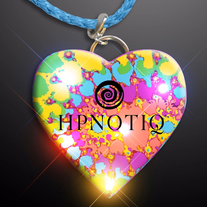 Flashing Tie Dye Heart Necklace