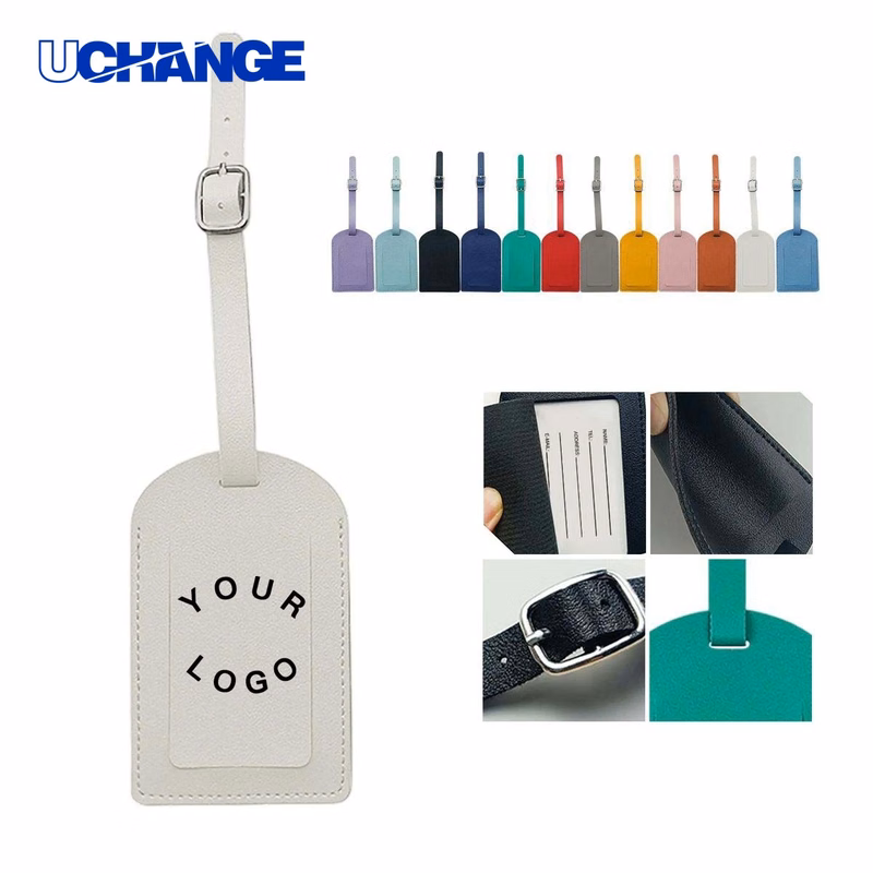 PU Leather ID Tag with Adjustable Strap Durable