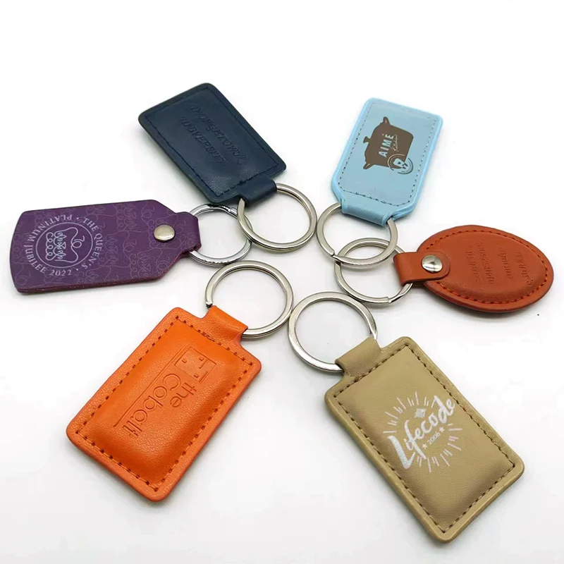 PU Leather Square Key Chain 1