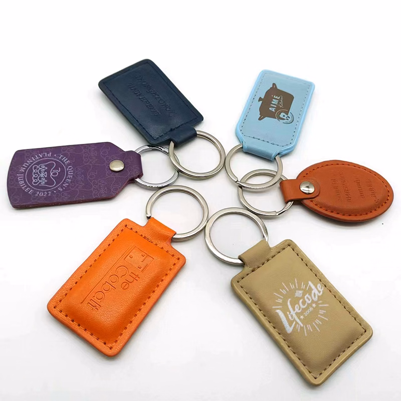 PU Leather Square Key Chain
