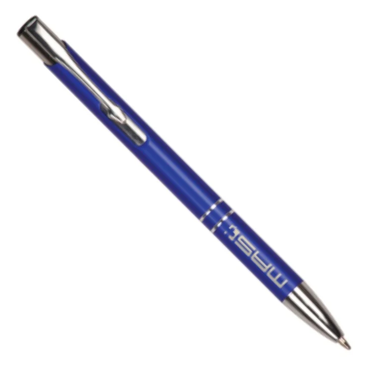 Laser Engraved Blue Ball Point Pen 1