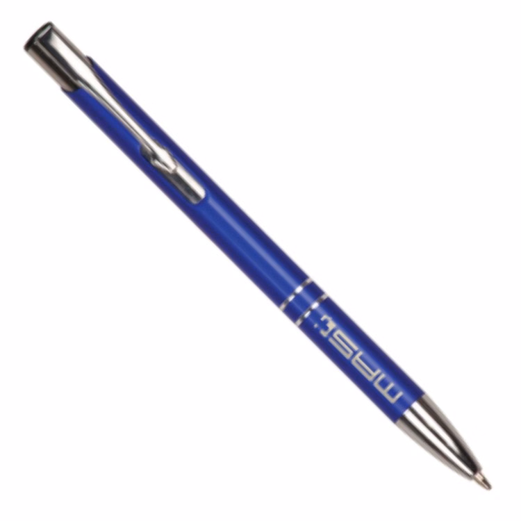 Laser Engraved Blue Ball Point Pen