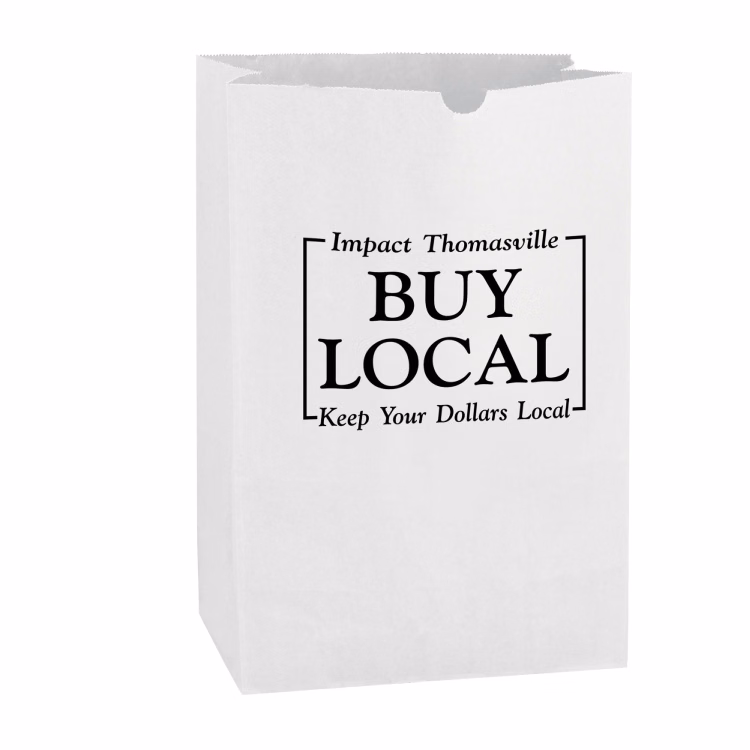 Grocery Bag - White Kraft LIGHTWEIGHT 1/6 bbl SOS