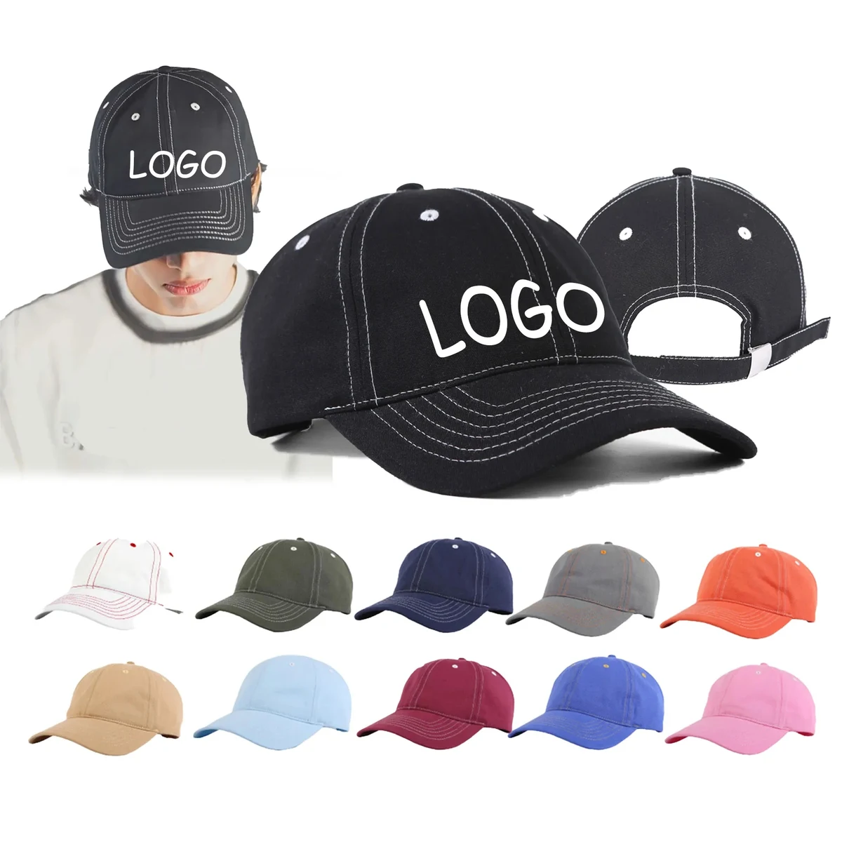 MOQ 10 Cotton 6 Panel Fashion Casual Classic Sports Baseball 1
