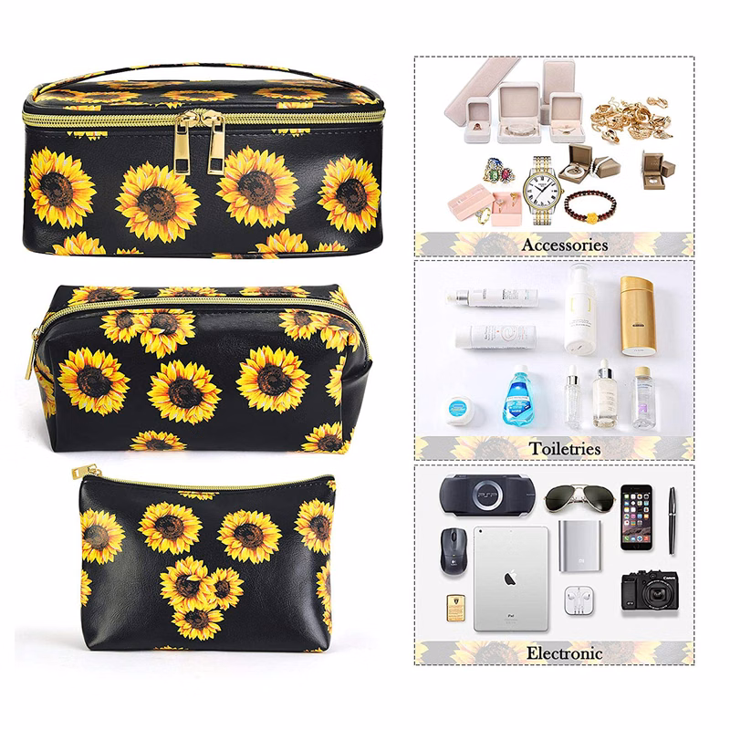 3 PC Makeup Bags Set
