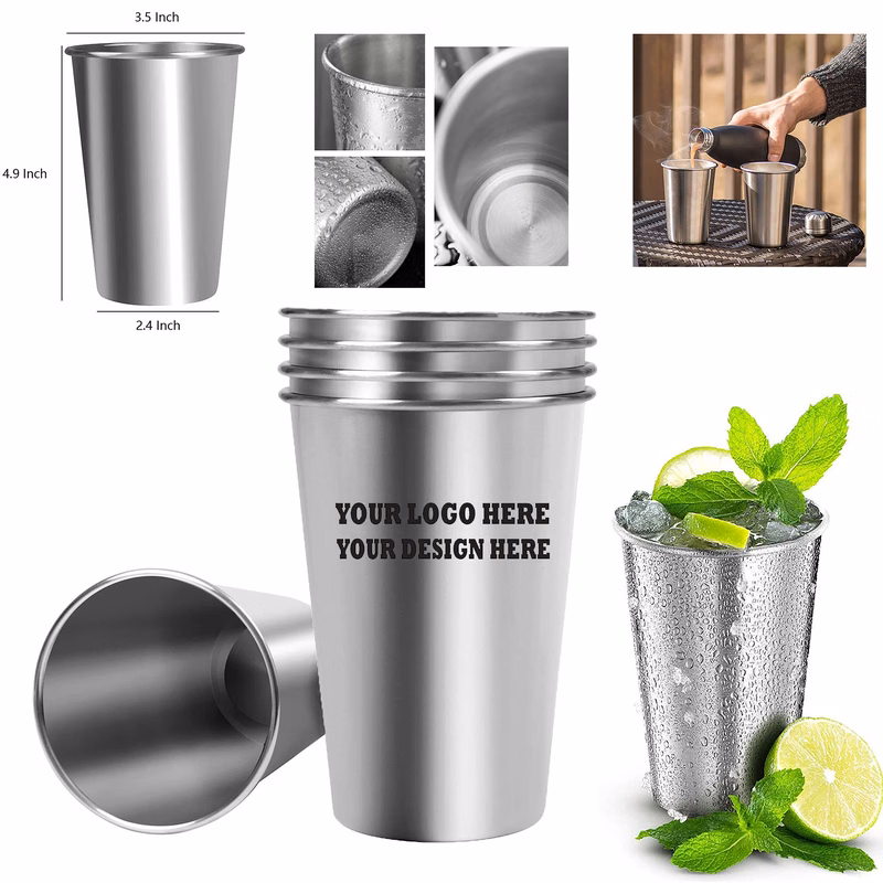 MOQ50Pcs 17oz Stainless Steel Water Mug Pint Cup