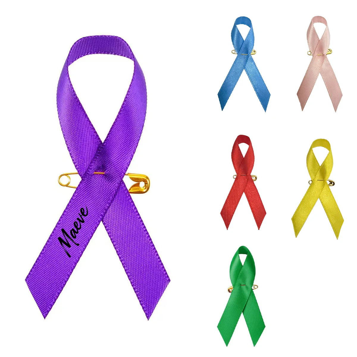 3-Inch Polyester Awareness Ribbon with Pin 1