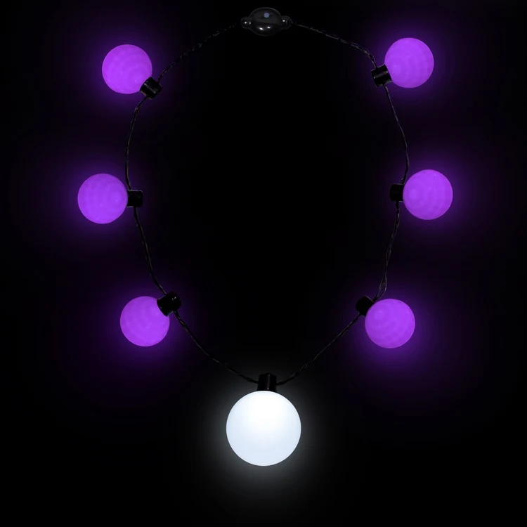 Purple LED Medallion Ball Necklace 1