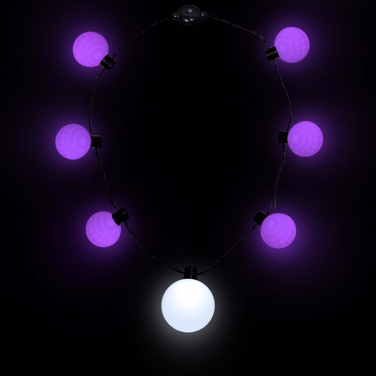 Purple LED Medallion Ball Necklace