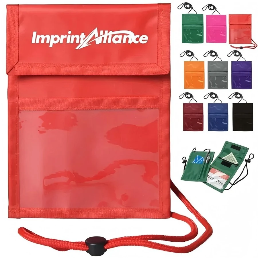 Travel Passport Holder with Neck Strap and ID Window 1