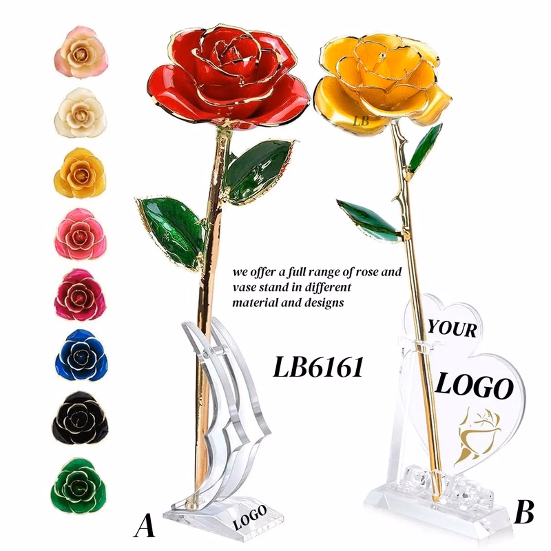 24K Gold Dipped Rose with Stand Romantic Gift Set