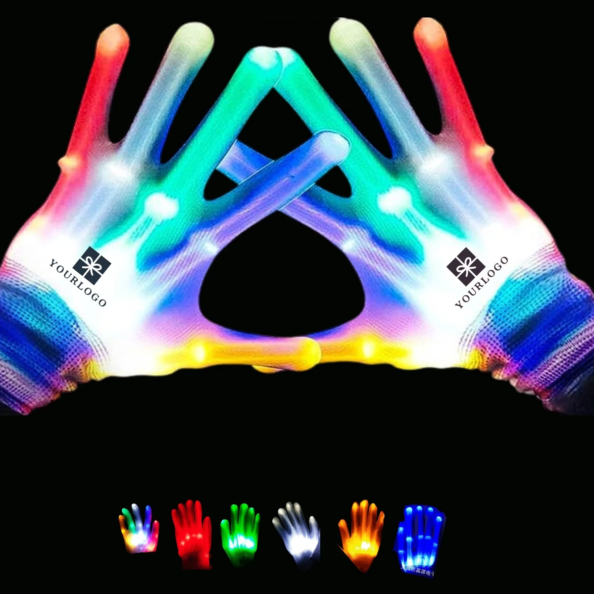 Rainbow Party Toy Led Gloves 1