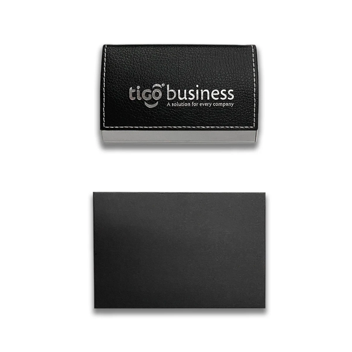 Black Leather Magnetic Business Card Holder 1