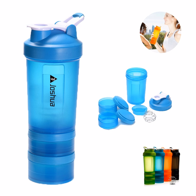 16Oz Shaker Bottle With Pill Organizer And Storage