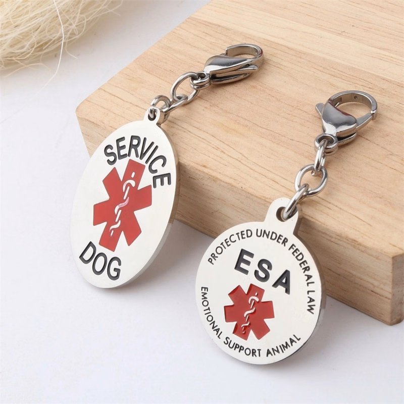SERVICE DOG stainless steel keychain