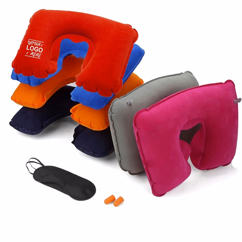 3 In 1 Inflatable Pillow Eye mask ear plug Travel Set