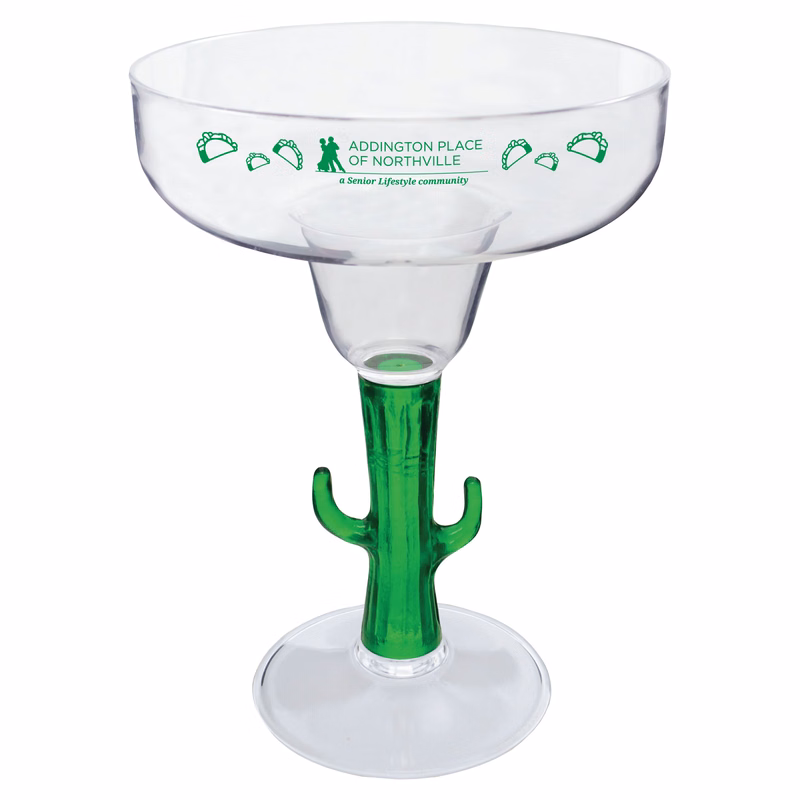12oz Novelty Stem Plastic Margarita Glass