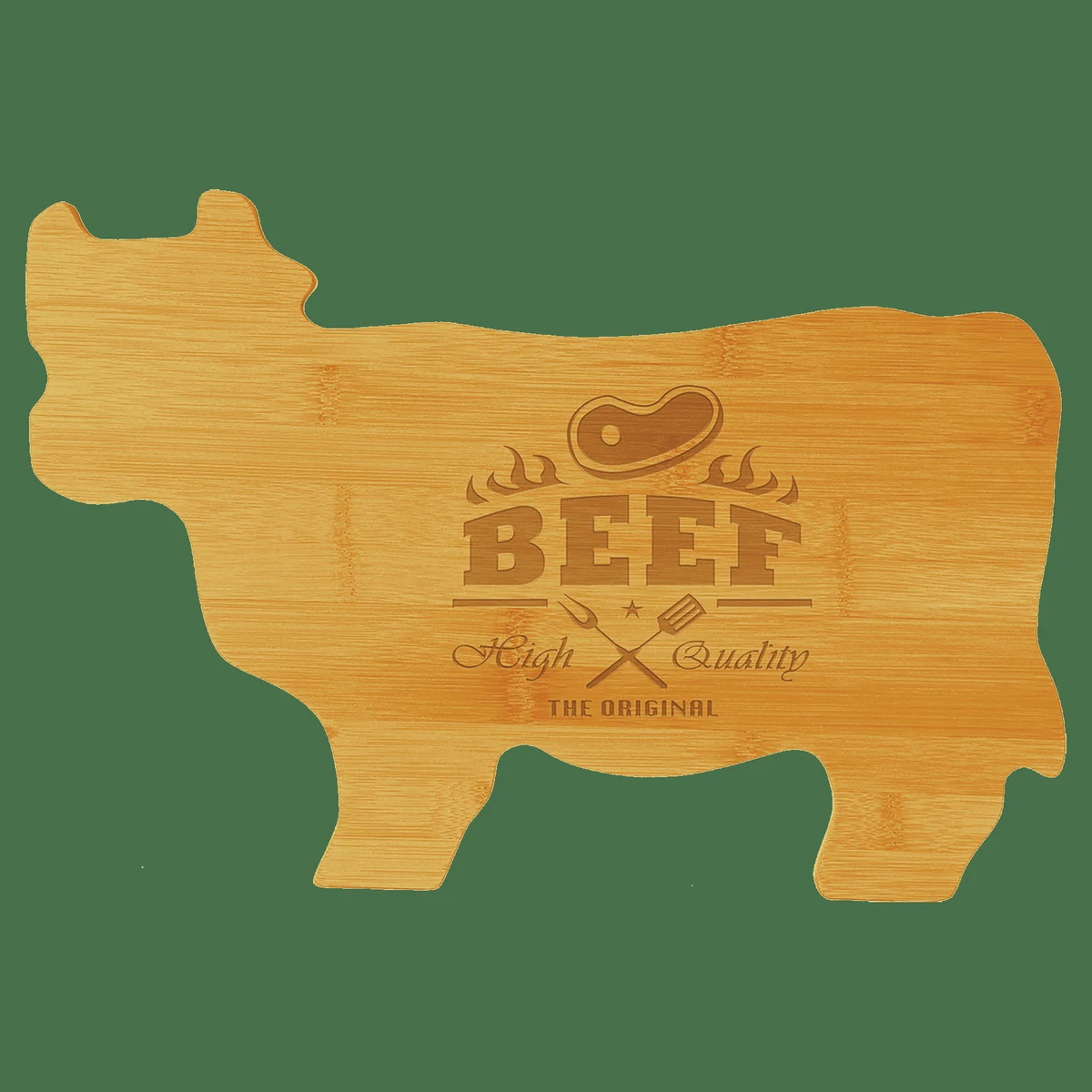 14 3/4" x 9 3/4" Bamboo Cow Shaped Cutting Board 1