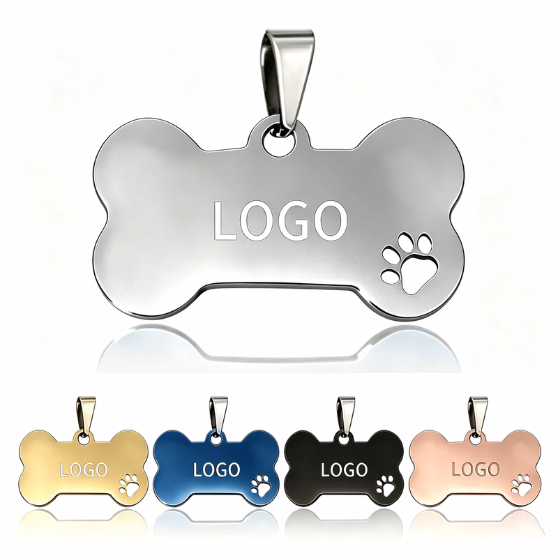 Bone Shape Stainless Steel Pet ID Tag