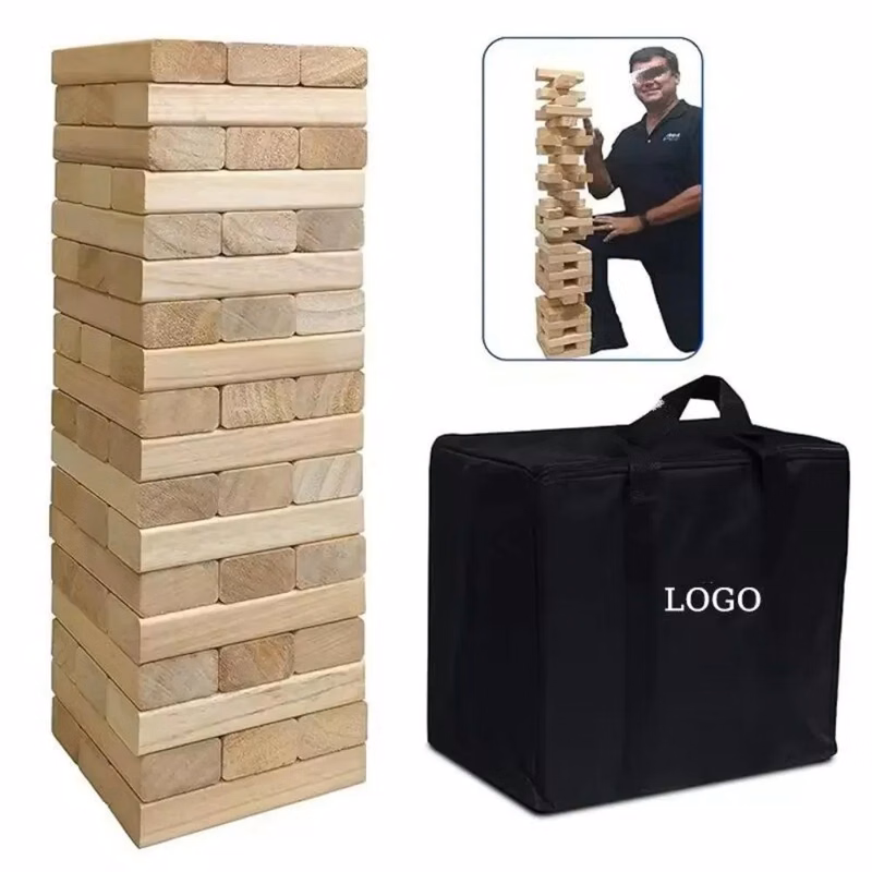Stacking Puzzle Game Set with Polyester Pouch