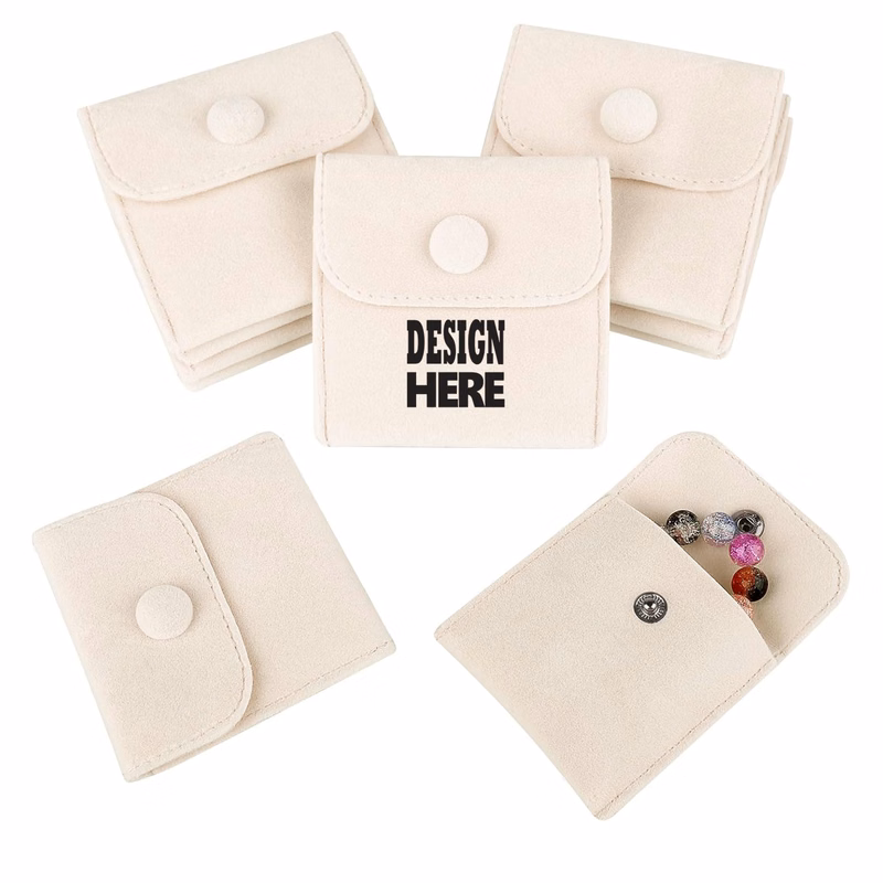 Solid Color Customizable Button Jewelry Bag