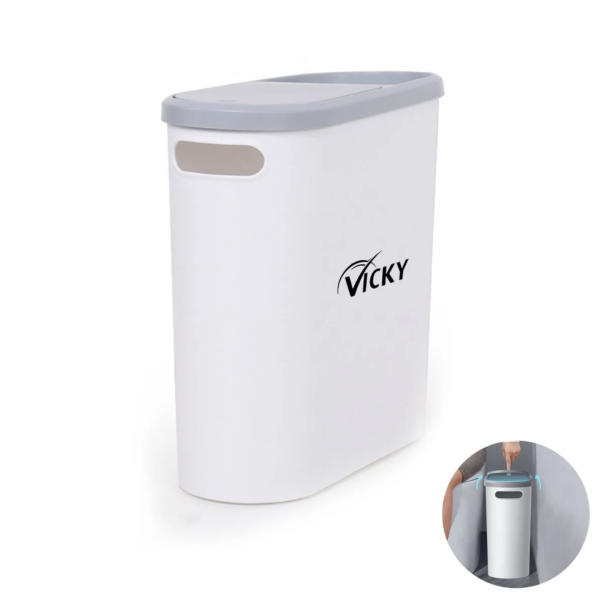 Bathroom Trash Can w/ Lid 1