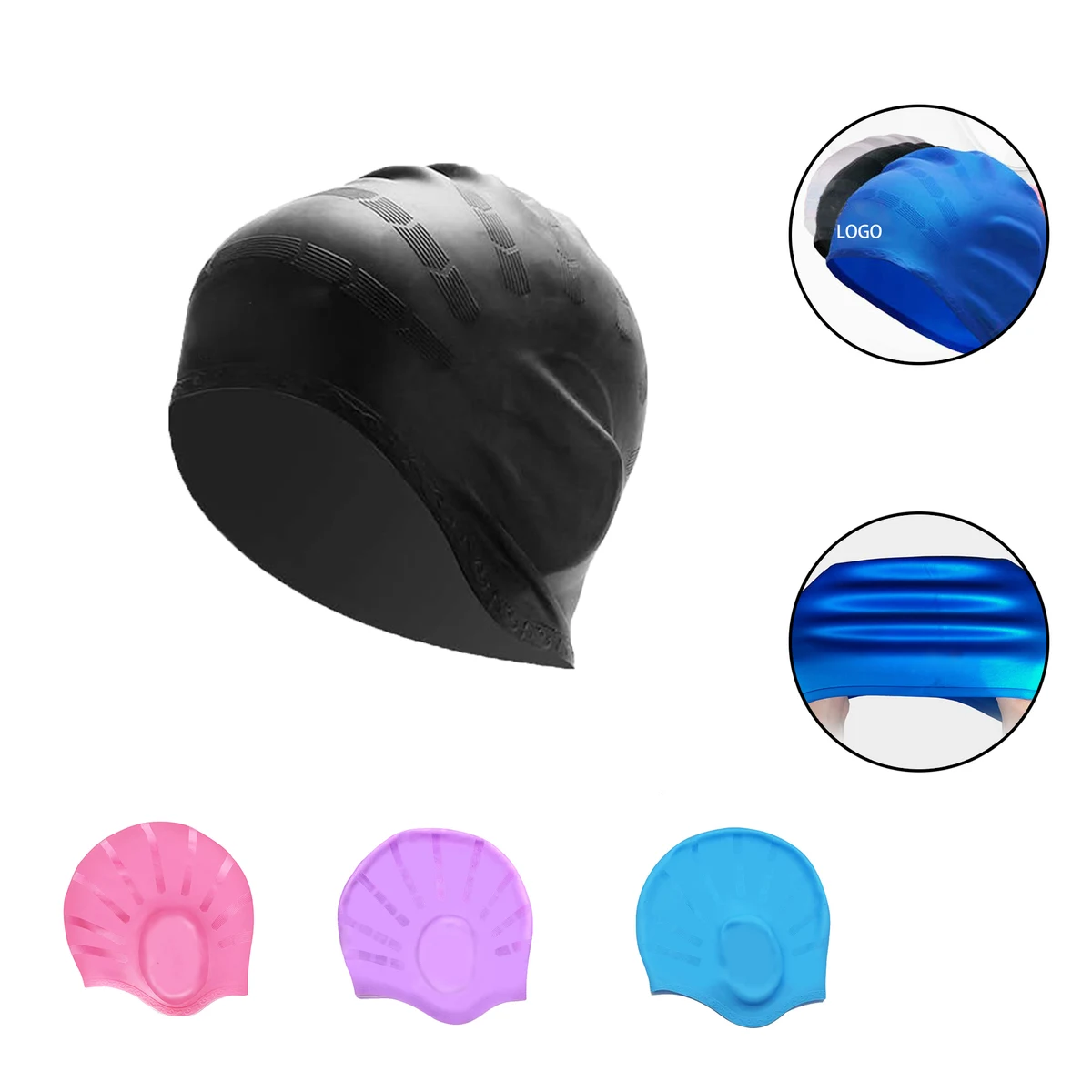 Silicone Swimming Hats for Women Men Bathing Caps 1