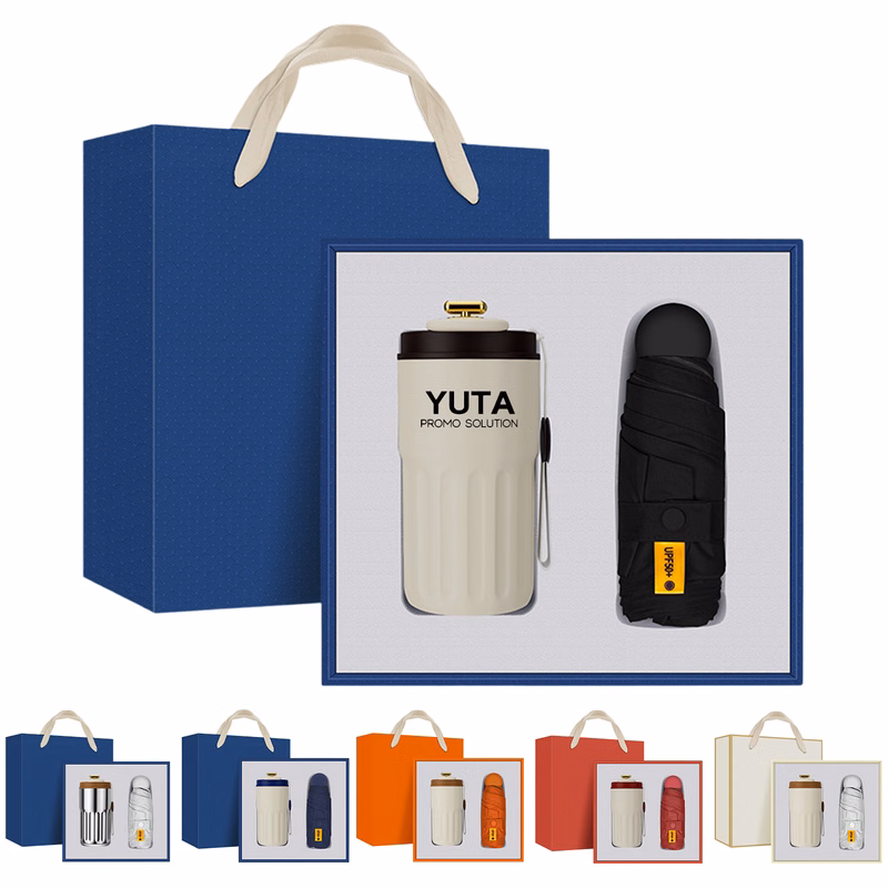 15oz Digital Temperature Coffee Cup & Umbrella Business Set