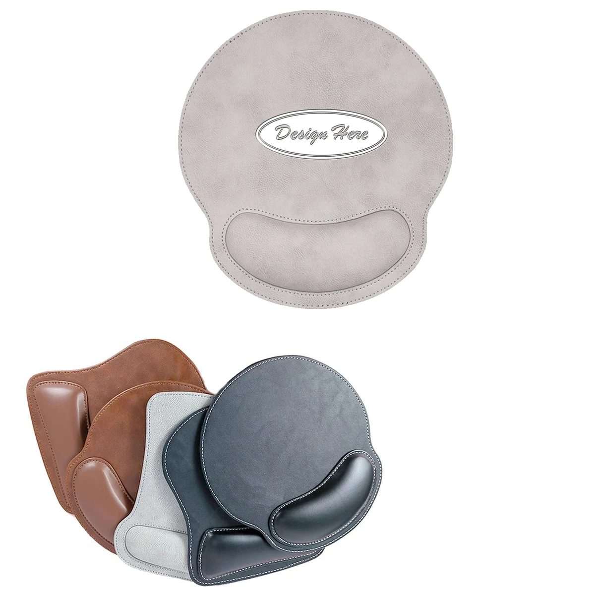 Soft PU Leather Mouse Pad with Wrist Support 1