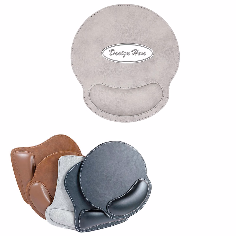 Soft PU Leather Mouse Pad with Wrist Support
