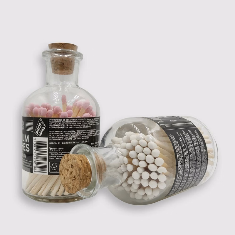 Custom logo Glass matchtick jars-france #10